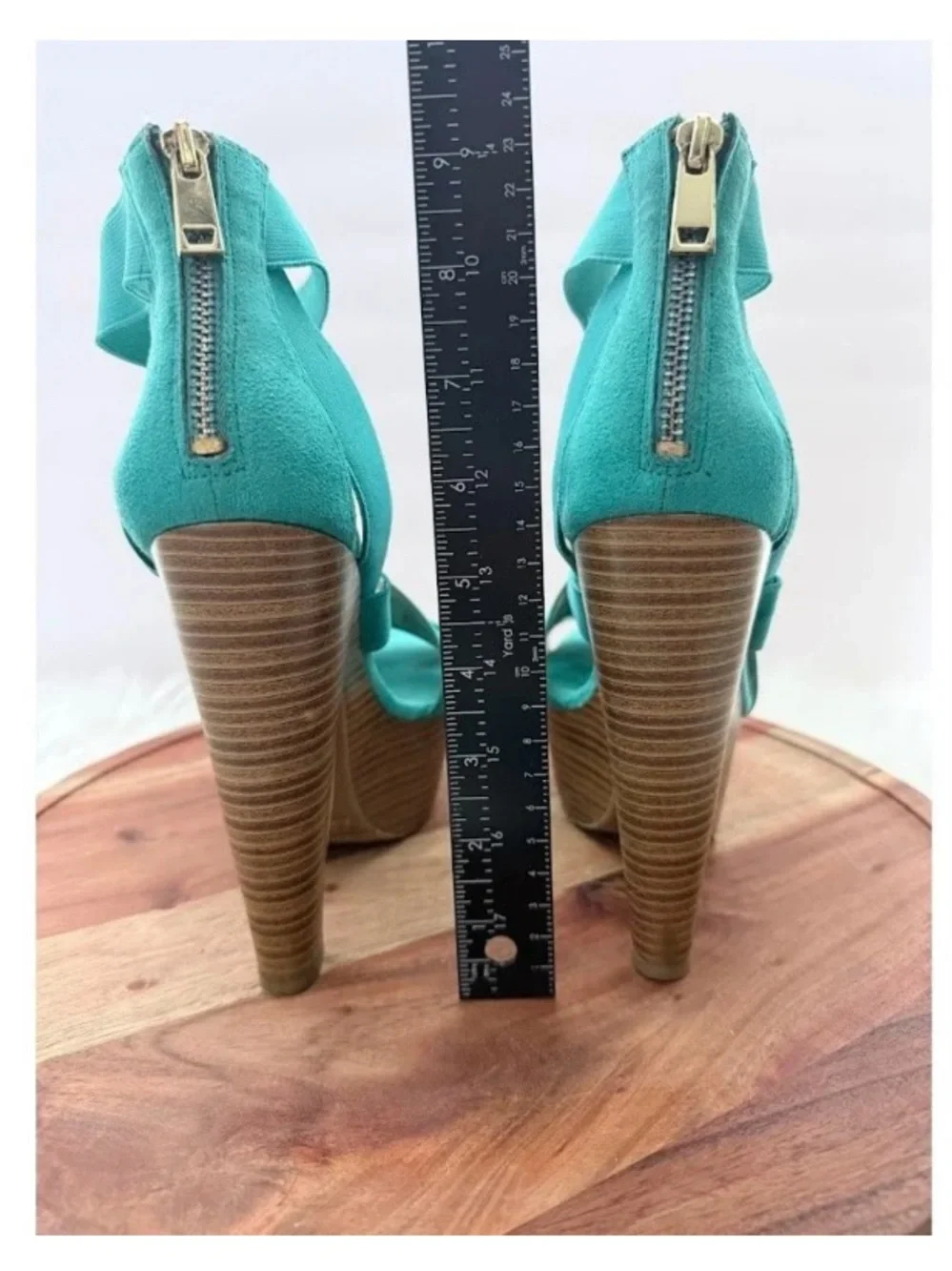 Bakers Turquoise Strappy Platform Heels - Women Shoes